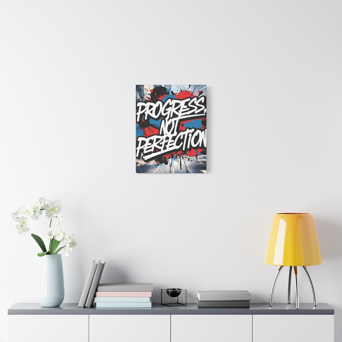Progress Not Perfection Canvas Wall Art - Motivational Home Decor