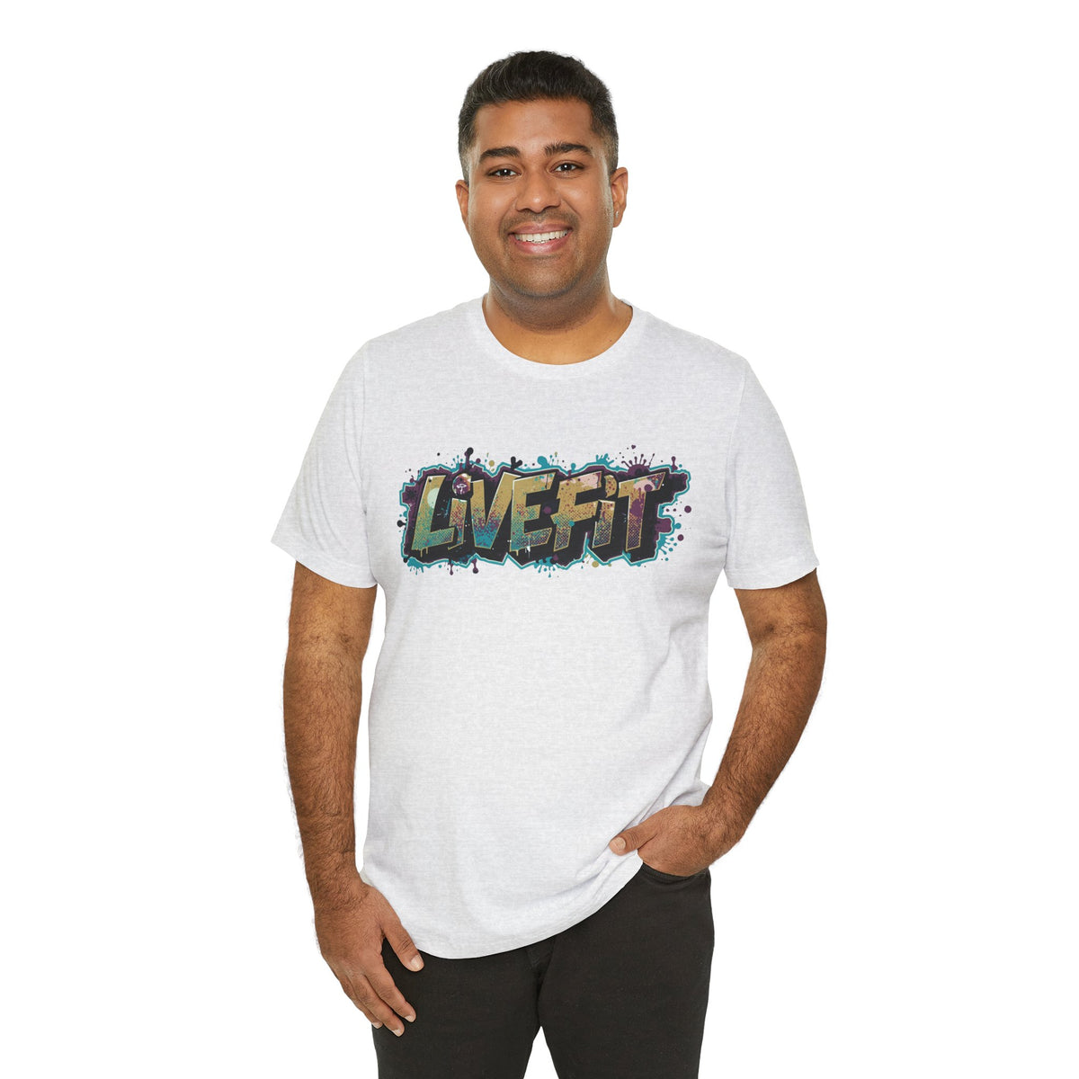 LIVE FIT Graphic Fitness Tee - Motivational Workout T-Shirt - Unisex XS-4XL