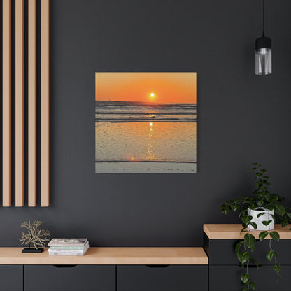 Sunset Beach Canvas Print, Ocean Decor, Wall Art, Home Decor, Coastal Artwork for Living Room