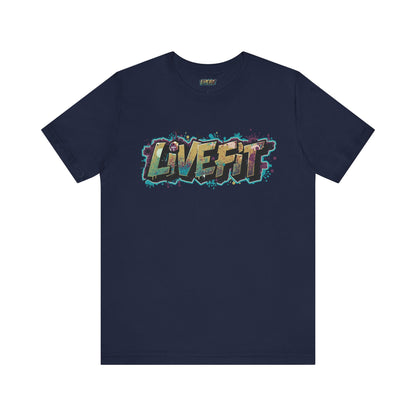 LIVE FIT Graphic Fitness Tee - Motivational Workout T-Shirt - Unisex XS-4XL