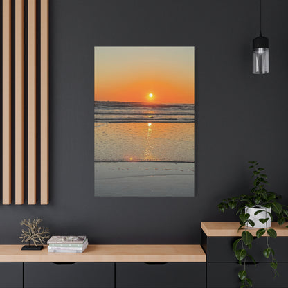 Sunset Beach Canvas Print, Ocean Decor, Wall Art, Home Decor, Coastal Artwork for Living Room
