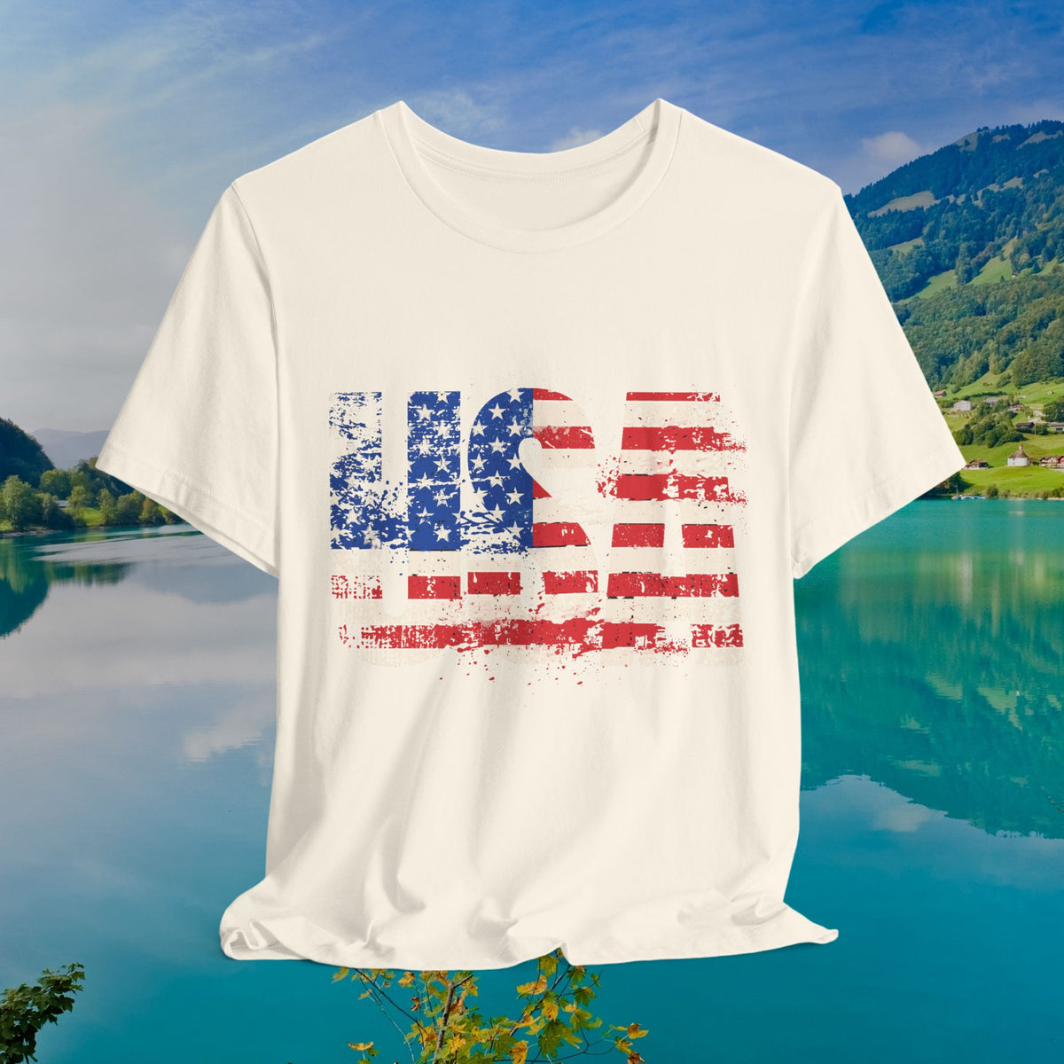 USA Red White Blue - American Flag T-Shirt - Patriotic Unisex Tee - S-3XL