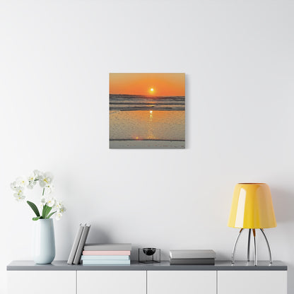Sunset Beach Canvas Print, Ocean Decor, Wall Art, Home Decor, Coastal Artwork for Living Room