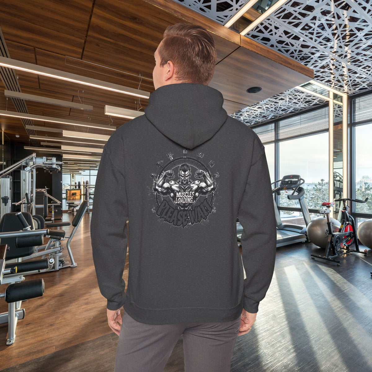 Muscles Loading Please Wait - Motivational Fitness Hoodie - Gym Sweatshirt - Unisex S-5XL