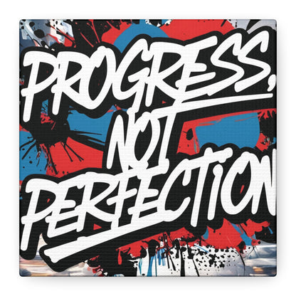Progress Not Perfection Canvas Wall Art - Motivational Home Decor