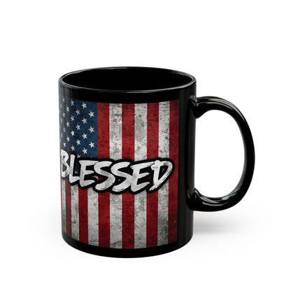 Blessed Mug - Vintage American Flag Design - Patriotic Gift - 11oz/15oz
