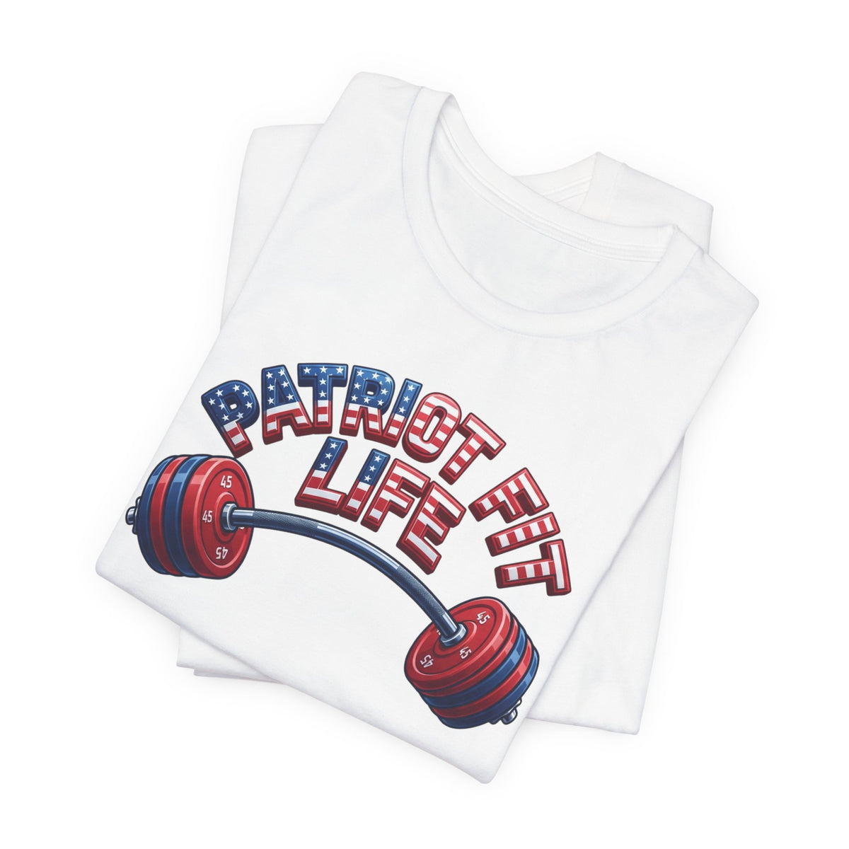 Patriot Fit Life T-Shirt — USA Flag Barbell Gym Tee | LIVE FIT