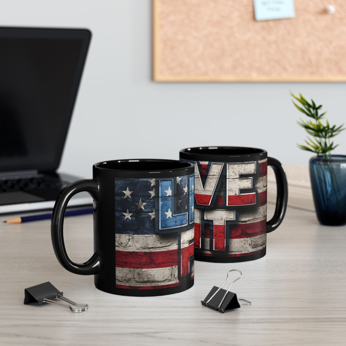 LIVE FIT Patriotic Mug - American Flag Design - 11oz/15oz