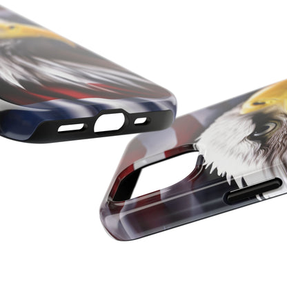 Patriotic - Bald Eagle - Phone Case - Tough Phone Case - American Flag Design - Gift for Veterans - National Holidays - Outdoor Adventures - Eagle Lover