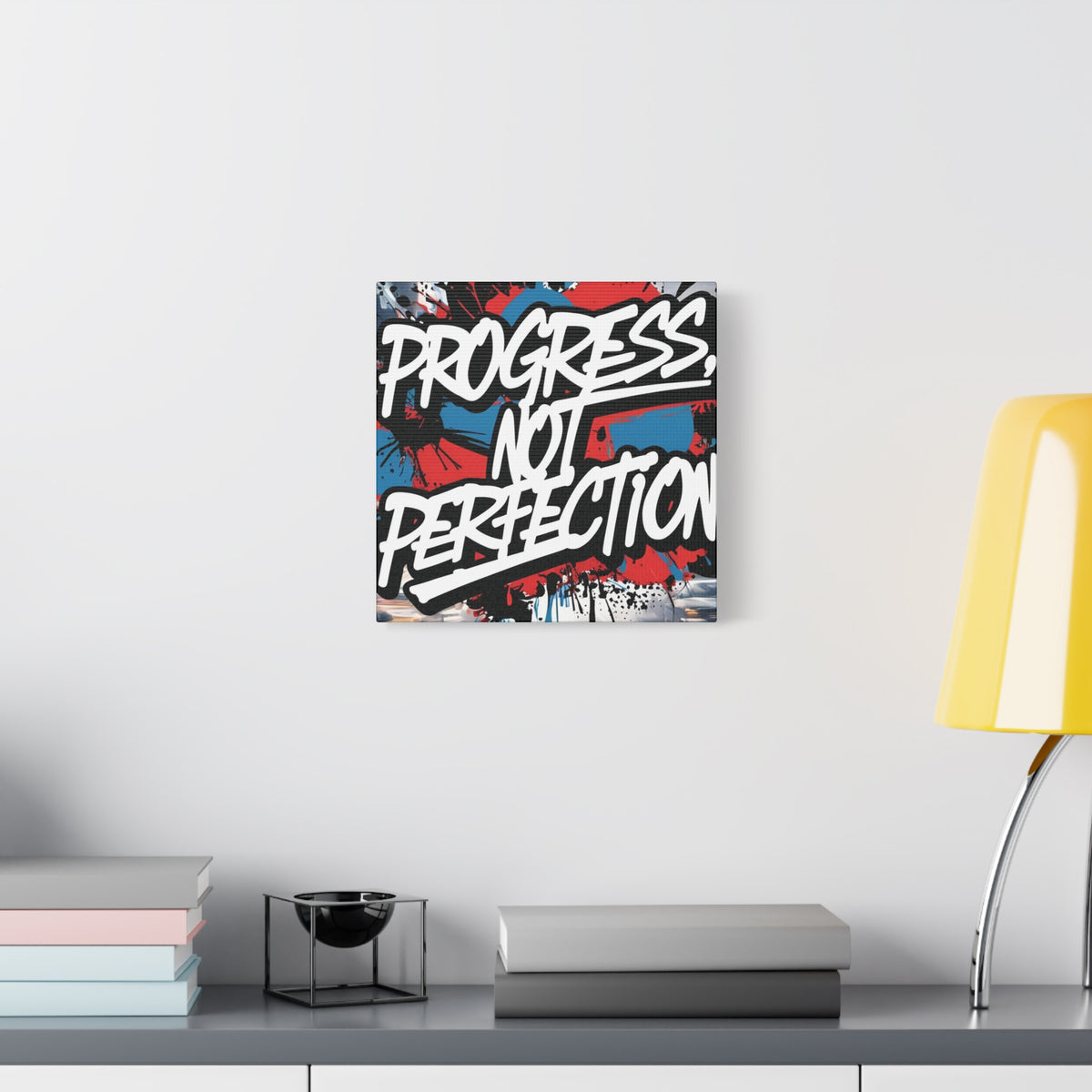 Progress Not Perfection Canvas Wall Art - Motivational Home Decor