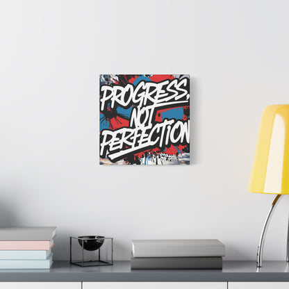 Progress Not Perfection Canvas Wall Art - Motivational Home Decor