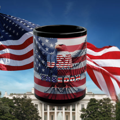 Patriotic Eagle Mug - Vintage American Flag Design - 11oz/15oz
