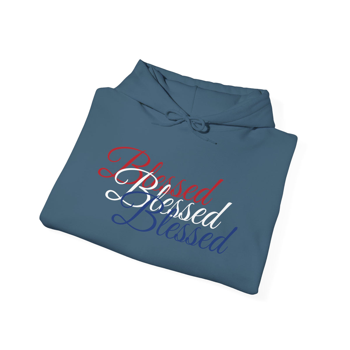 Blessed Hoodie - Patriotic Red White Blue - Unisex Pullover - Front & Back Print - S-5XL