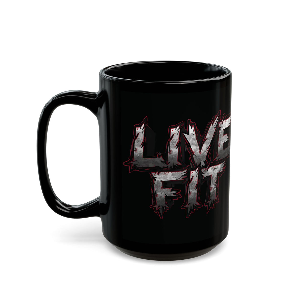 LIVE FIT Black Ceramic Mug (11oz/15oz)