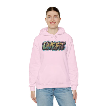 LIVE FIT Hoodie - Unisex Heavy Blend Sweatshirt - Fitness Gym Wear - Workout Apparel - S-5XL