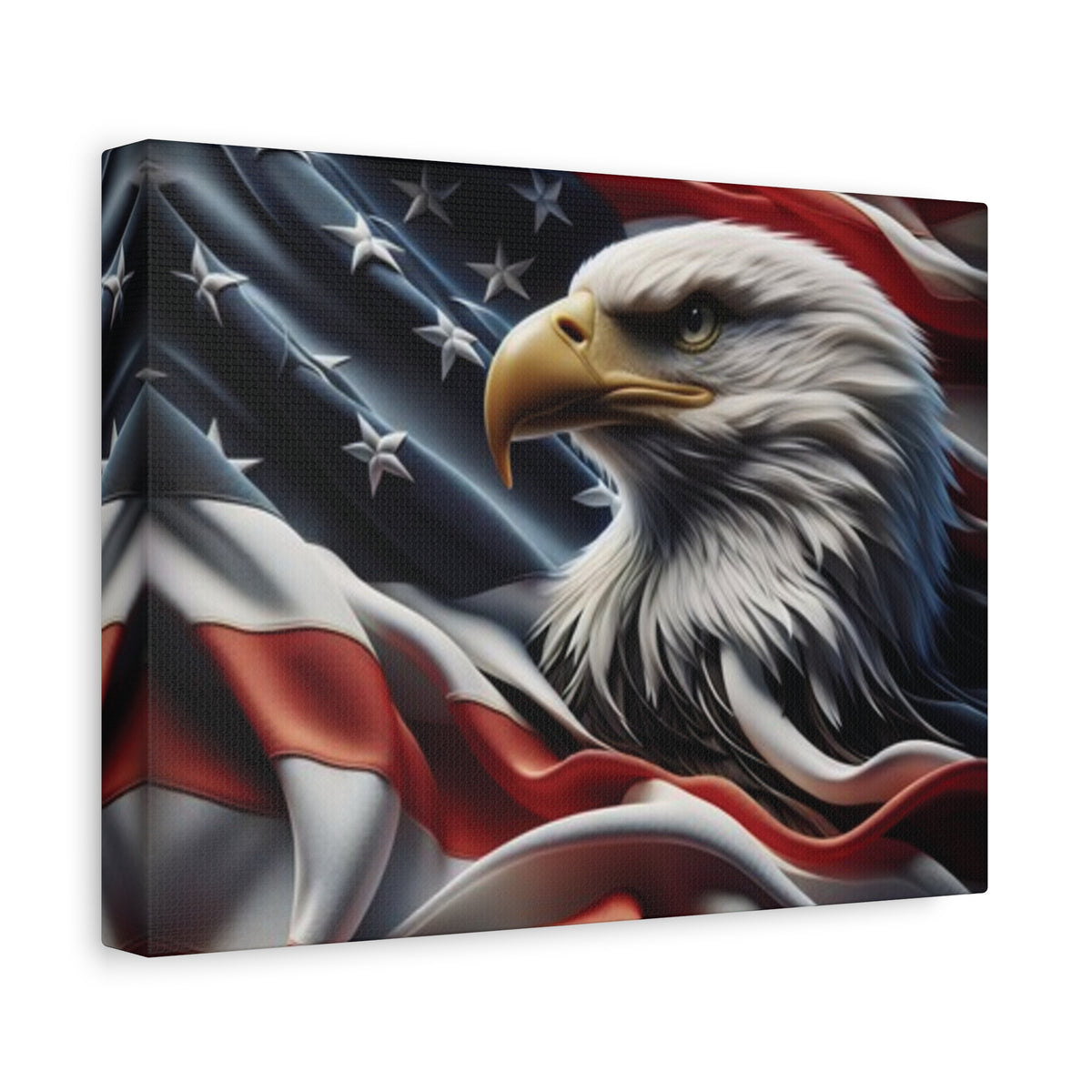 Patriotic Eagle Canvas Wall Art - American Flag Decor - Red White Blue - Gallery Wrapped - 27 Sizes - Veteran Gift