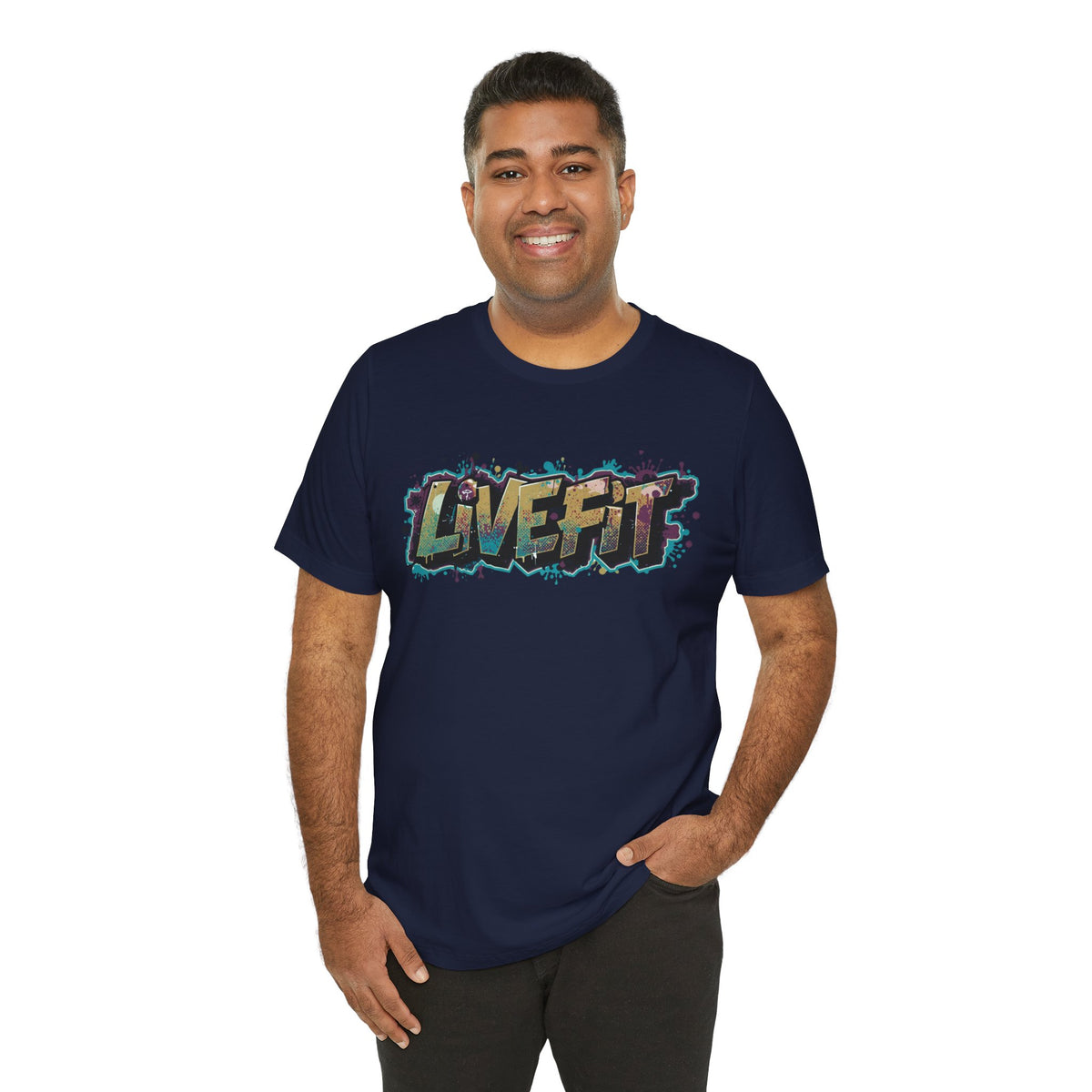 LIVE FIT Graphic Fitness Tee - Motivational Workout T-Shirt - Unisex XS-4XL