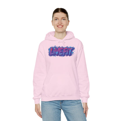 LIVE FIT Hoodie Sweatshirt - Motivational Fitness Pullover - Unisex Gym Hoodie - S-5XL