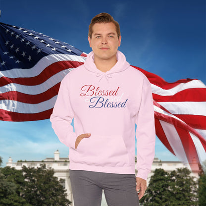 Blessed Hoodie - Patriotic Red White Blue - Unisex Pullover - Front & Back Print - S-5XL