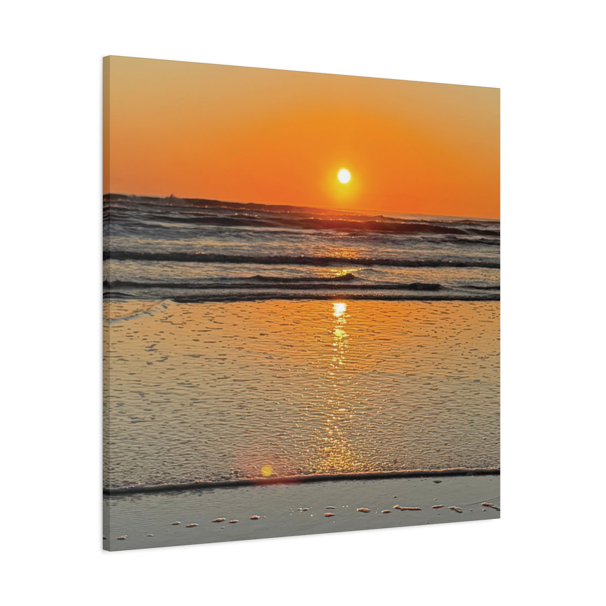 Sunset Beach Canvas Print, Ocean Decor, Wall Art, Home Decor, Coastal Artwork for Living Room