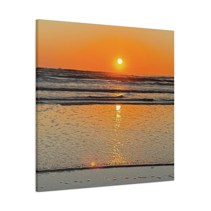Sunset Beach Canvas Print, Ocean Decor, Wall Art, Home Decor, Coastal Artwork for Living Room