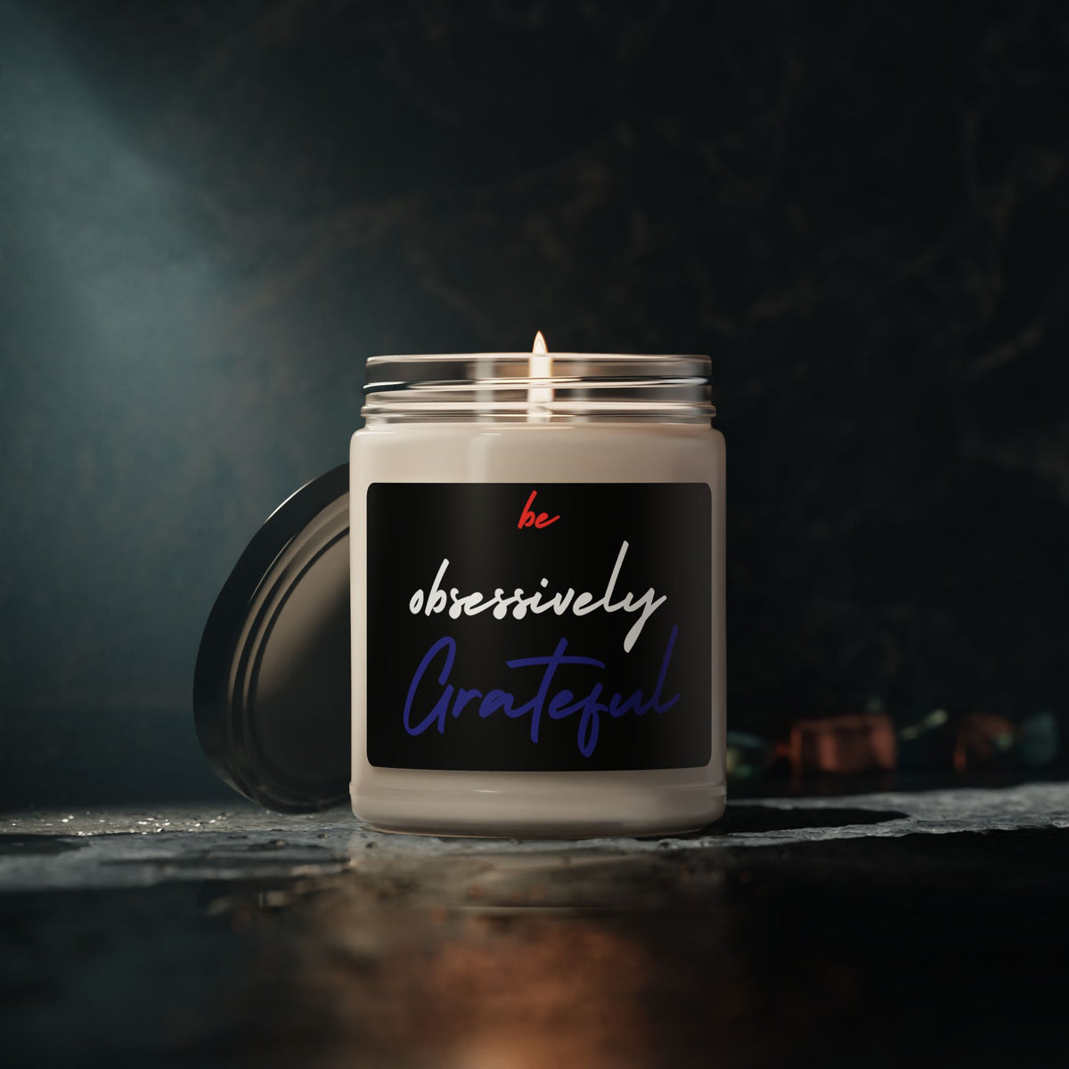 Be Obsessively Grateful Scented Soy Candle - 9oz - Red White Blue - Inspirational Gift - 10 Scent Options