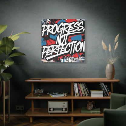 Progress Not Perfection Canvas Wall Art - Motivational Home Decor