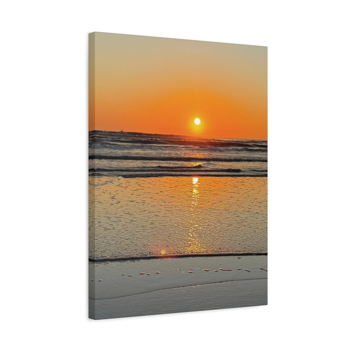 Sunset Beach Canvas Print, Ocean Decor, Wall Art, Home Decor, Coastal Artwork for Living Room