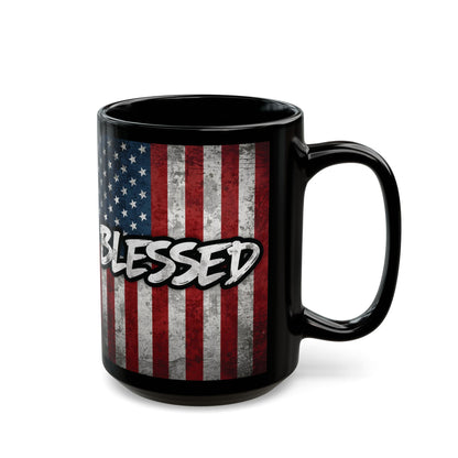 Blessed Mug - Vintage American Flag Design - Patriotic Gift - 11oz/15oz