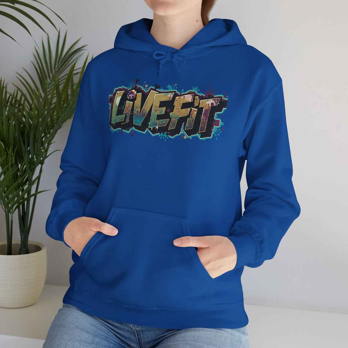 LIVE FIT Hoodie - Unisex Heavy Blend Sweatshirt - Fitness Gym Wear - Workout Apparel - S-5XL