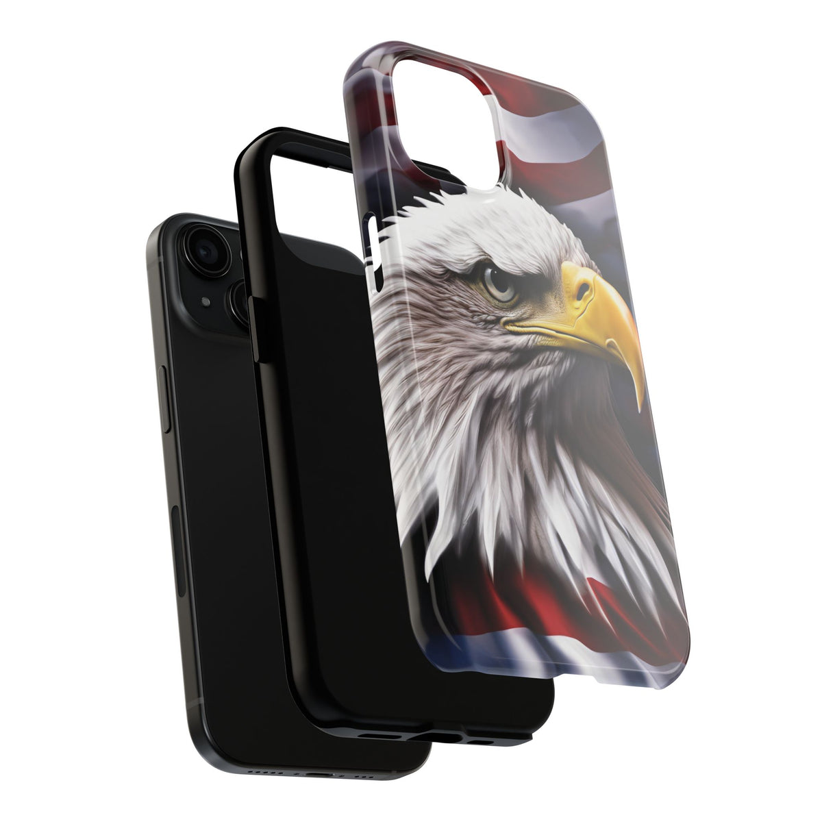 Patriotic - Bald Eagle - Phone Case - Tough Phone Case - American Flag Design - Gift for Veterans - National Holidays - Outdoor Adventures - Eagle Lover