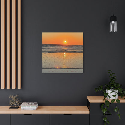 Sunset Beach Canvas Print, Ocean Decor, Wall Art, Home Decor, Coastal Artwork for Living Room