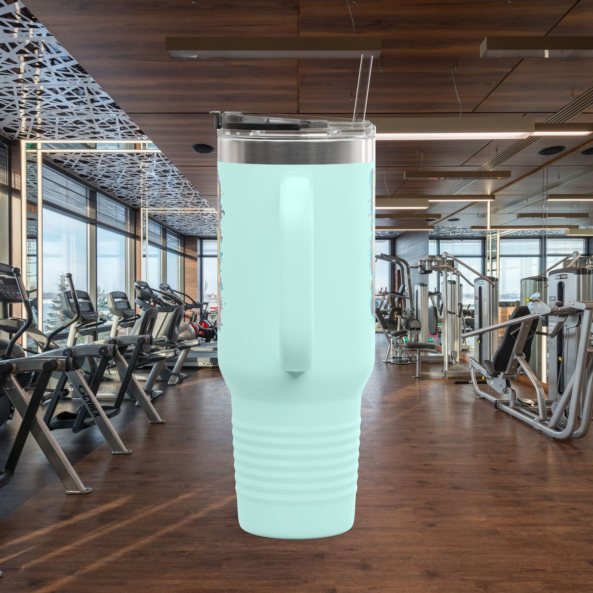 Insulated Travel Mug - Live Fit - 40oz Fitness Water Bottle - Gym Coffee Cup - Durable Travel Tumbler - Motivational Drinkware