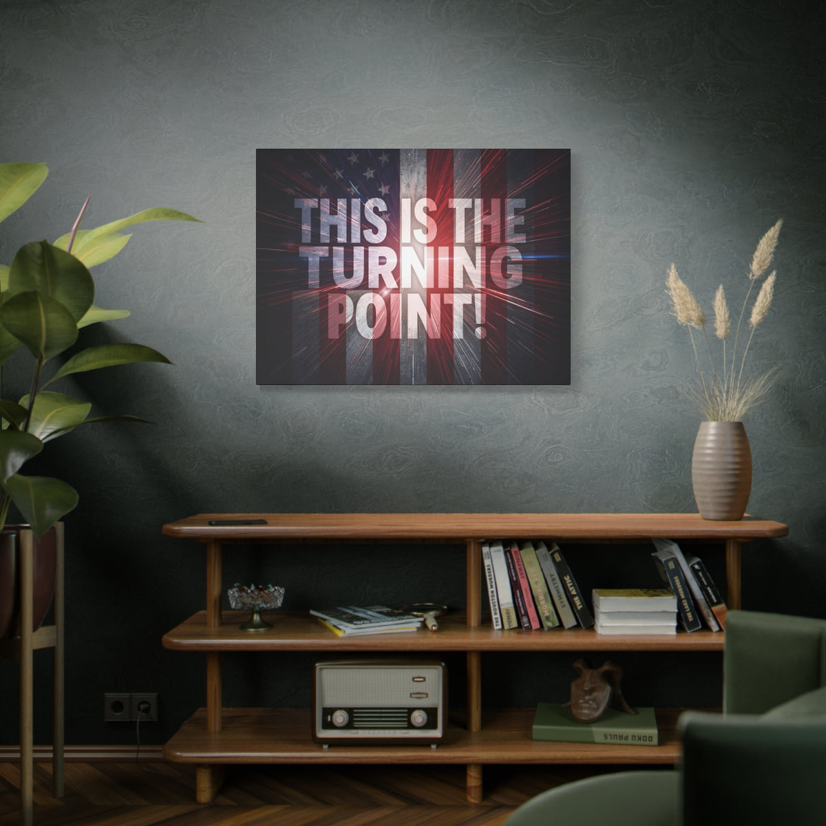 This Is The Turning Point! Canvas Wall Art - Patriotic American Flag - Red White Blue - Motivational Decor - 36 Sizes