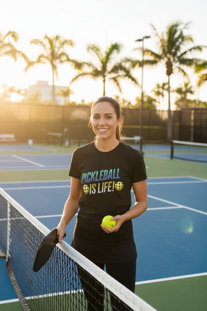 Pickleball Is Life T-Shirt - Funny Pickleball Tee - Unisex Court Sports Shirt