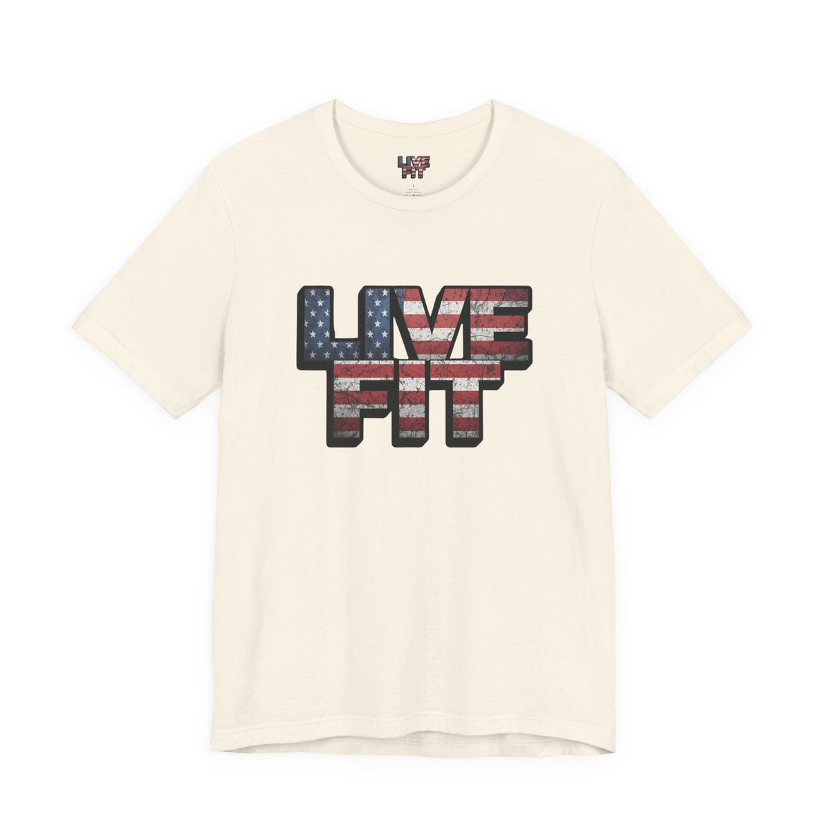 LIVE FIT Patriotic T-Shirt - American Flag Red White Blue - Unisex Fitness Tee