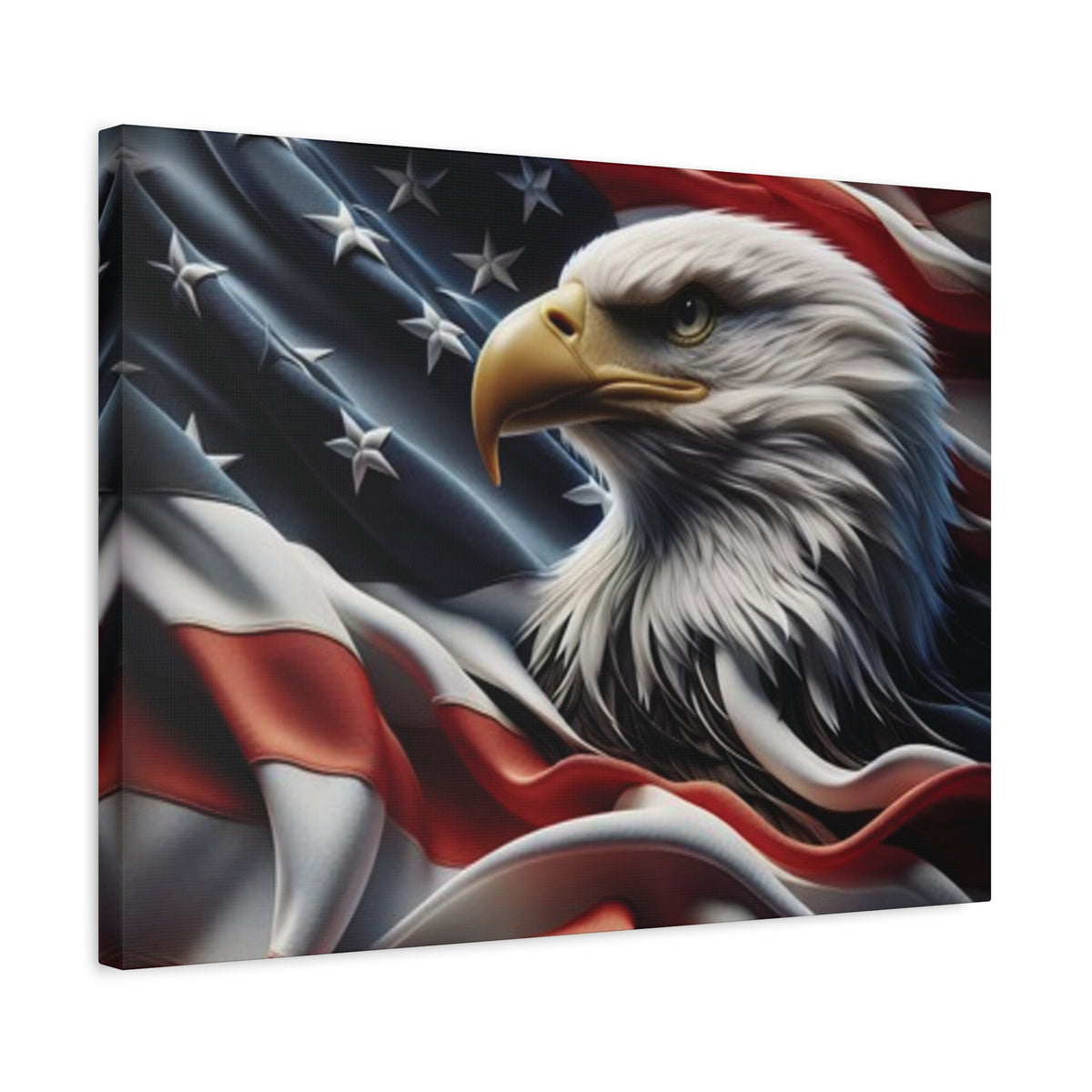 Patriotic Eagle Canvas Wall Art - American Flag Decor - Red White Blue - Gallery Wrapped - 27 Sizes - Veteran Gift