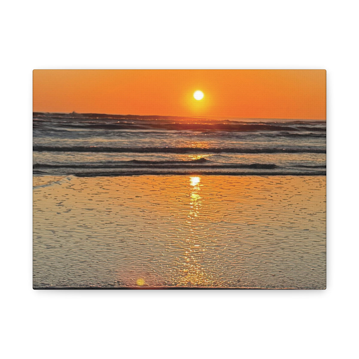 Sunset Beach Canvas Print, Ocean Decor, Wall Art, Home Decor, Coastal Artwork for Living Room