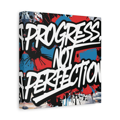 Progress Not Perfection Canvas Wall Art - Motivational Home Decor
