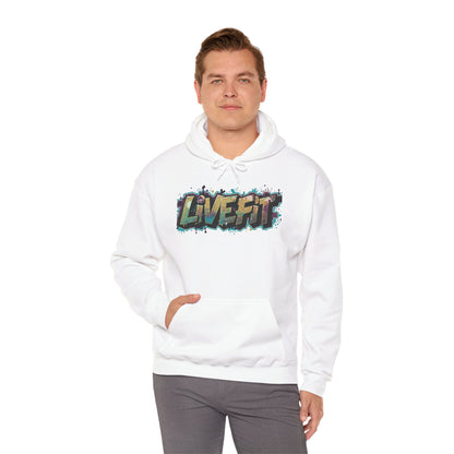LIVE FIT Hoodie - Unisex Heavy Blend Sweatshirt - Fitness Gym Wear - Workout Apparel - S-5XL