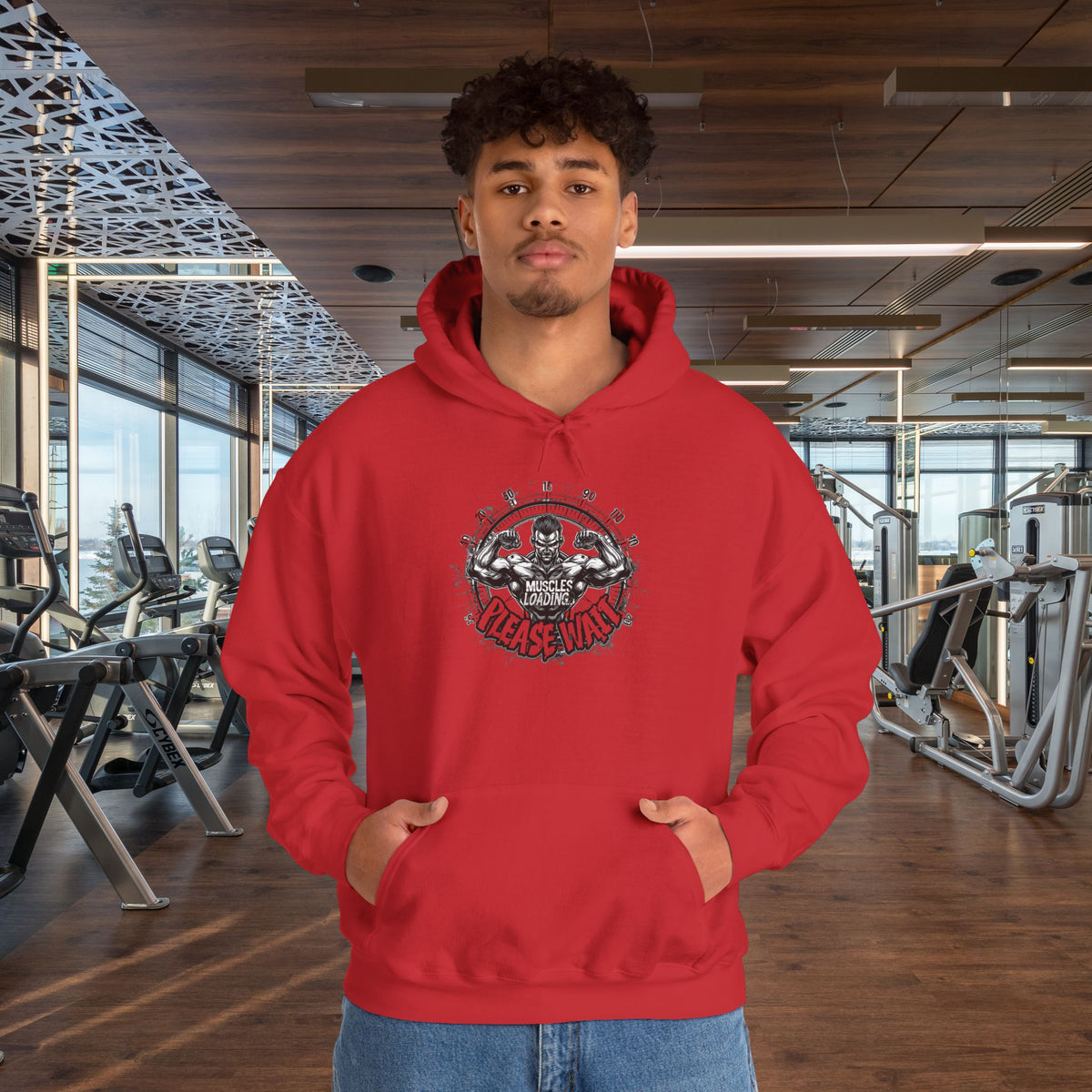 Muscles Loading Please Wait - Motivational Fitness Hoodie - Gym Sweatshirt - Unisex S-5XL