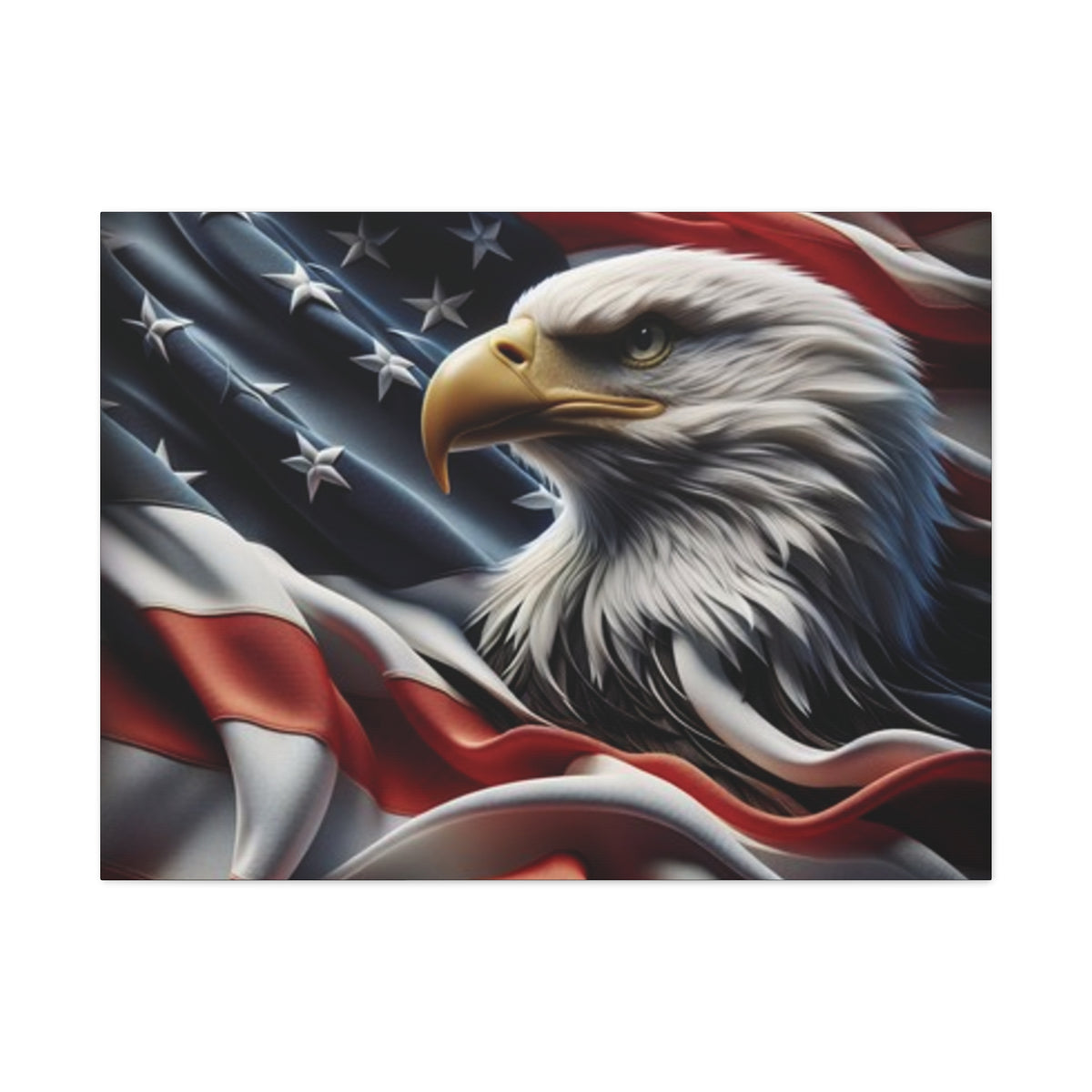 Patriotic Eagle Canvas Wall Art - American Flag Decor - Red White Blue - Gallery Wrapped - 27 Sizes - Veteran Gift