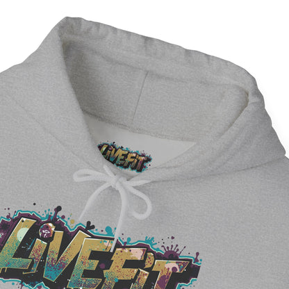 LIVE FIT Hoodie - Unisex Heavy Blend Sweatshirt - Fitness Gym Wear - Workout Apparel - S-5XL