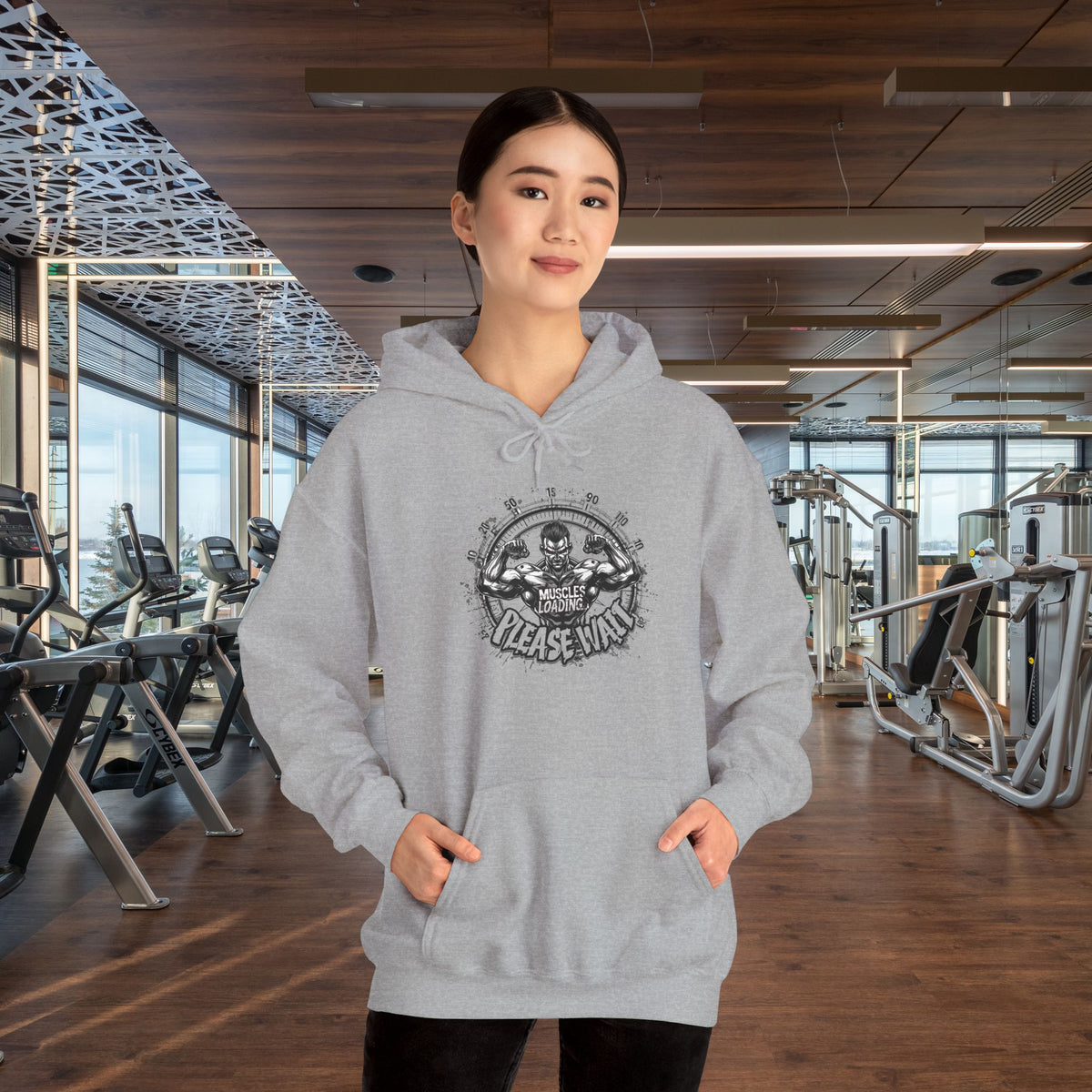 Muscles Loading Please Wait - Motivational Fitness Hoodie - Gym Sweatshirt - Unisex S-5XL
