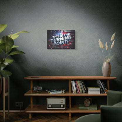 This Is The Turning Point! Canvas Wall Art - Patriotic American Flag - Red White Blue - Motivational Decor - 32 Sizes
