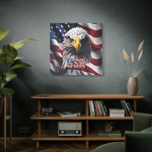American Eagle Canvas Wall Art - Patriotic Flag Decor - USA Pride