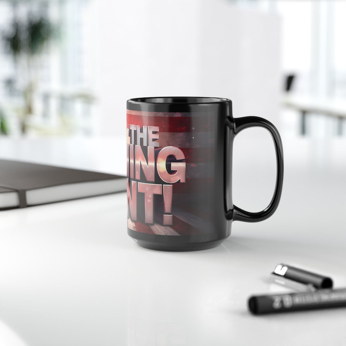 The Turning Point Black Ceramic Mug - Motivational American Flag Design