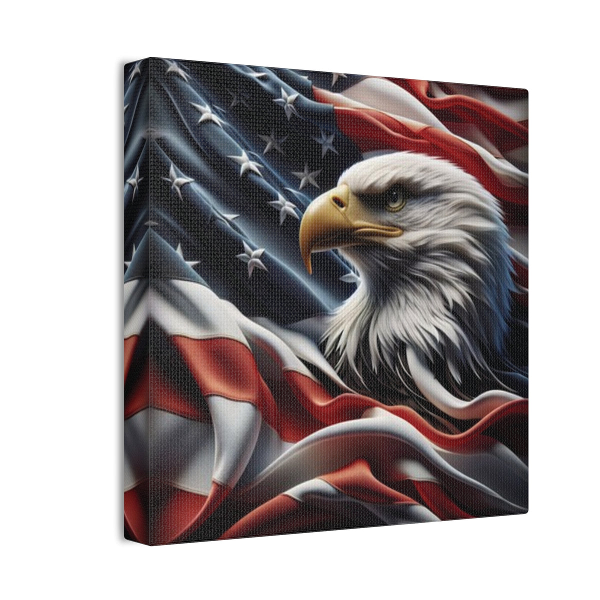 Patriotic Eagle Canvas Wall Art - American Flag Background - USA Decor