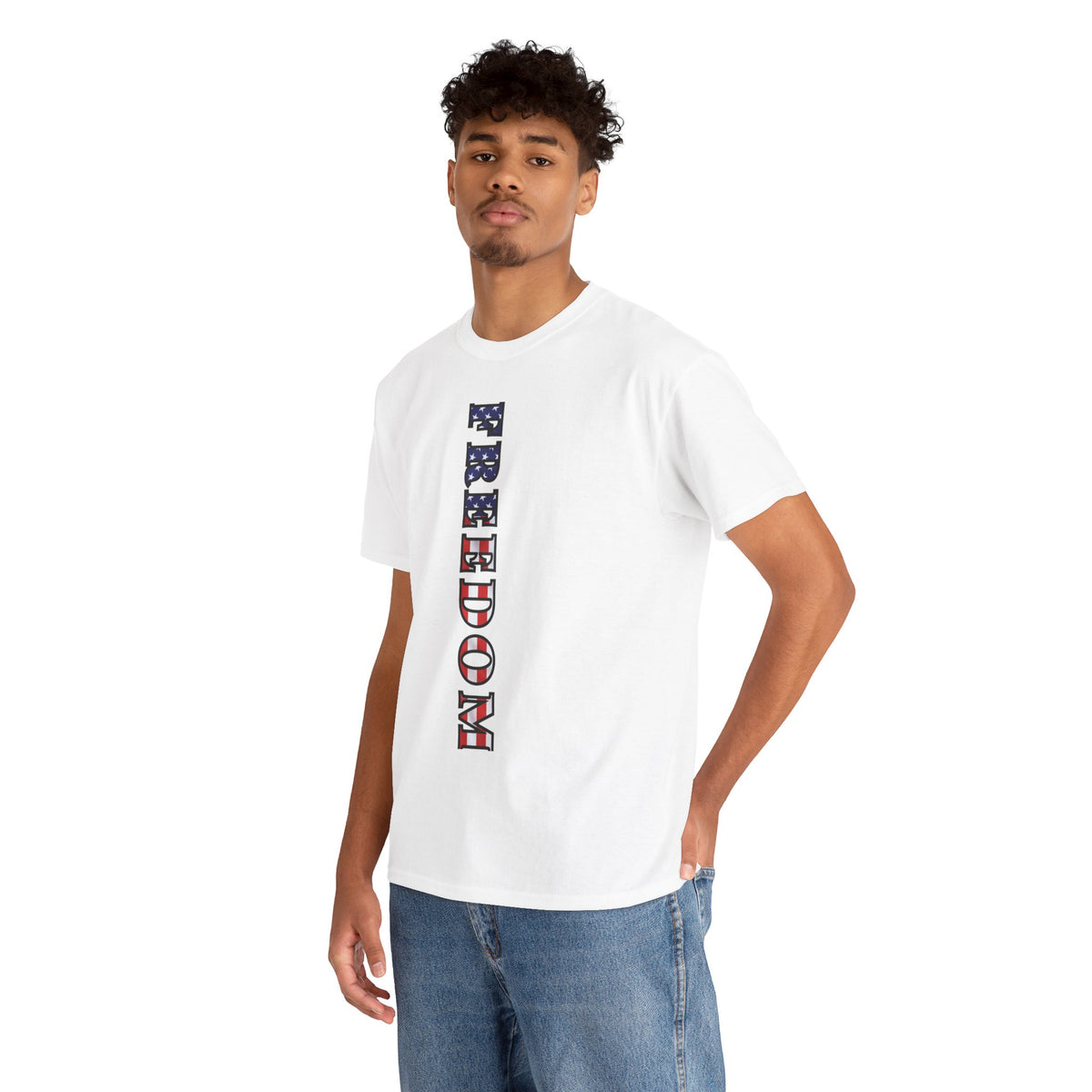 Freedom Patriotic T-Shirt - Red White Blue - American Flag Tee - Unisex S-5XL