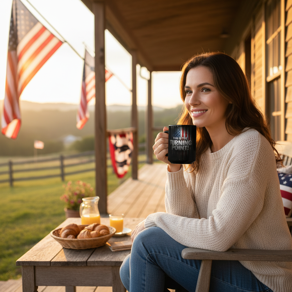 This Is The Turning Point! Motivational Mug - American Flag - 11oz/15oz